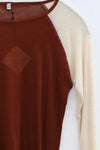 BASERANGE Long-sleeved patchwork top T-shirt series Portugal BAS-TOGN-CG-AU23-SHAOHONG Burned pompom